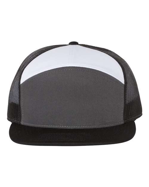 Two-tone baseball cap with dark front panel, white top band, and black brim