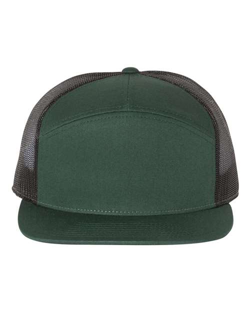 Dark green baseball cap with gray mesh side panels and curved brim